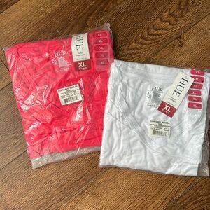 NWT Bundle of 2 Hue Perfect Legging Tees, XL, Pink & White